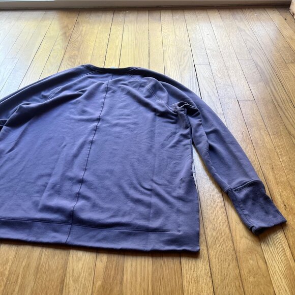 Athleta size L Cozy Purple LUXE Crew Neck Long Sleeve Athleisure Sweatshirt - Picture 13 of 13
